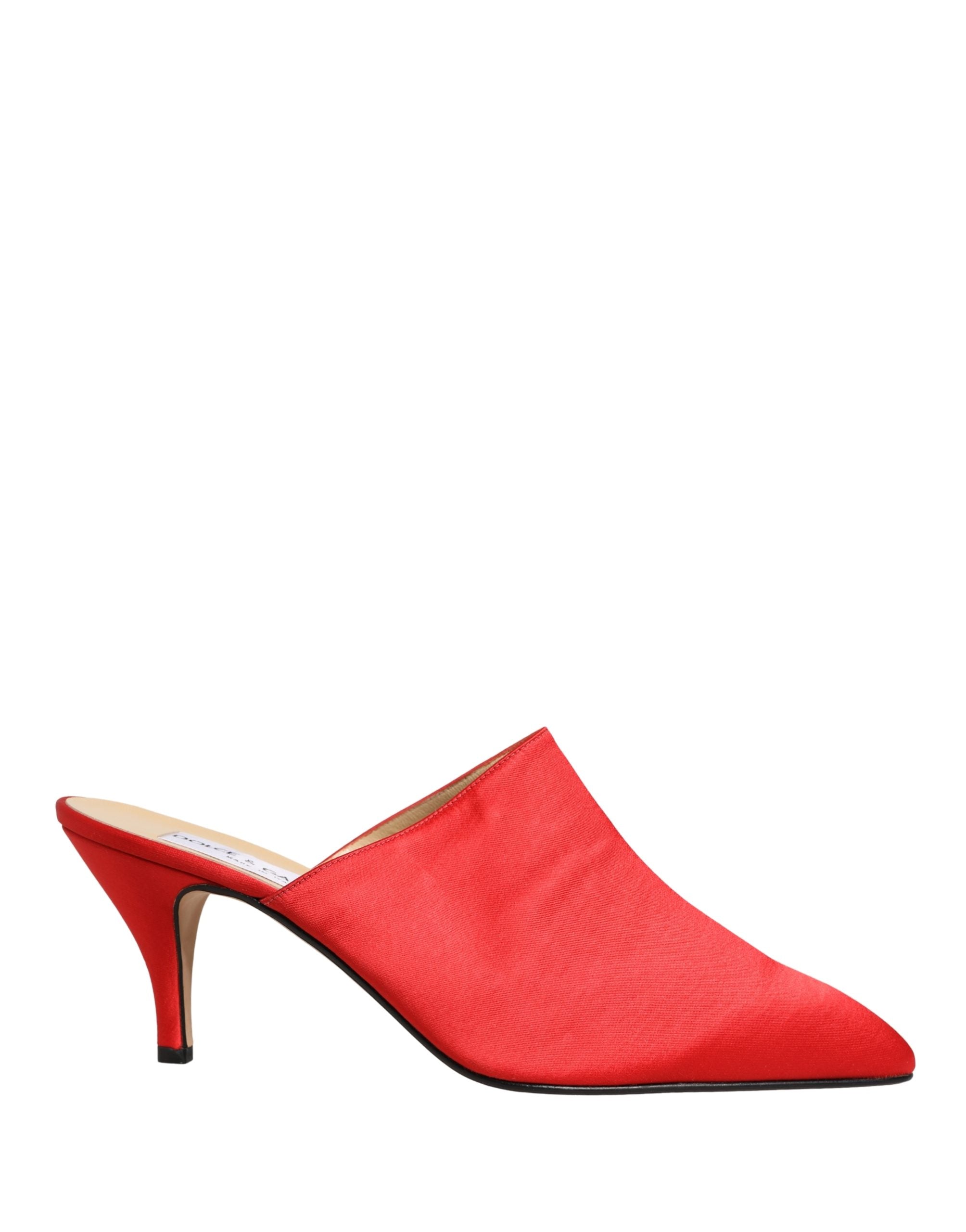 Dolce & Gabbana Red Suede Heel Mule Shoes Dolce & Gabbana