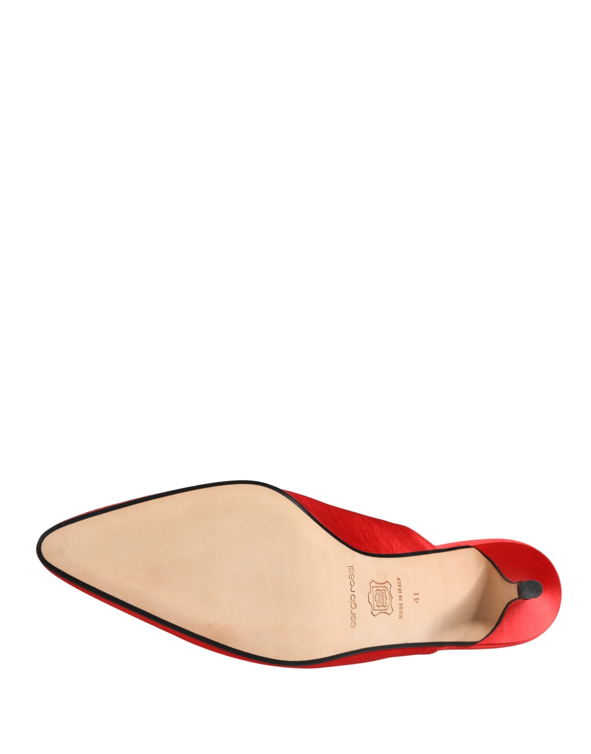 Dolce & Gabbana Red Suede Heel Mule Shoes Dolce & Gabbana