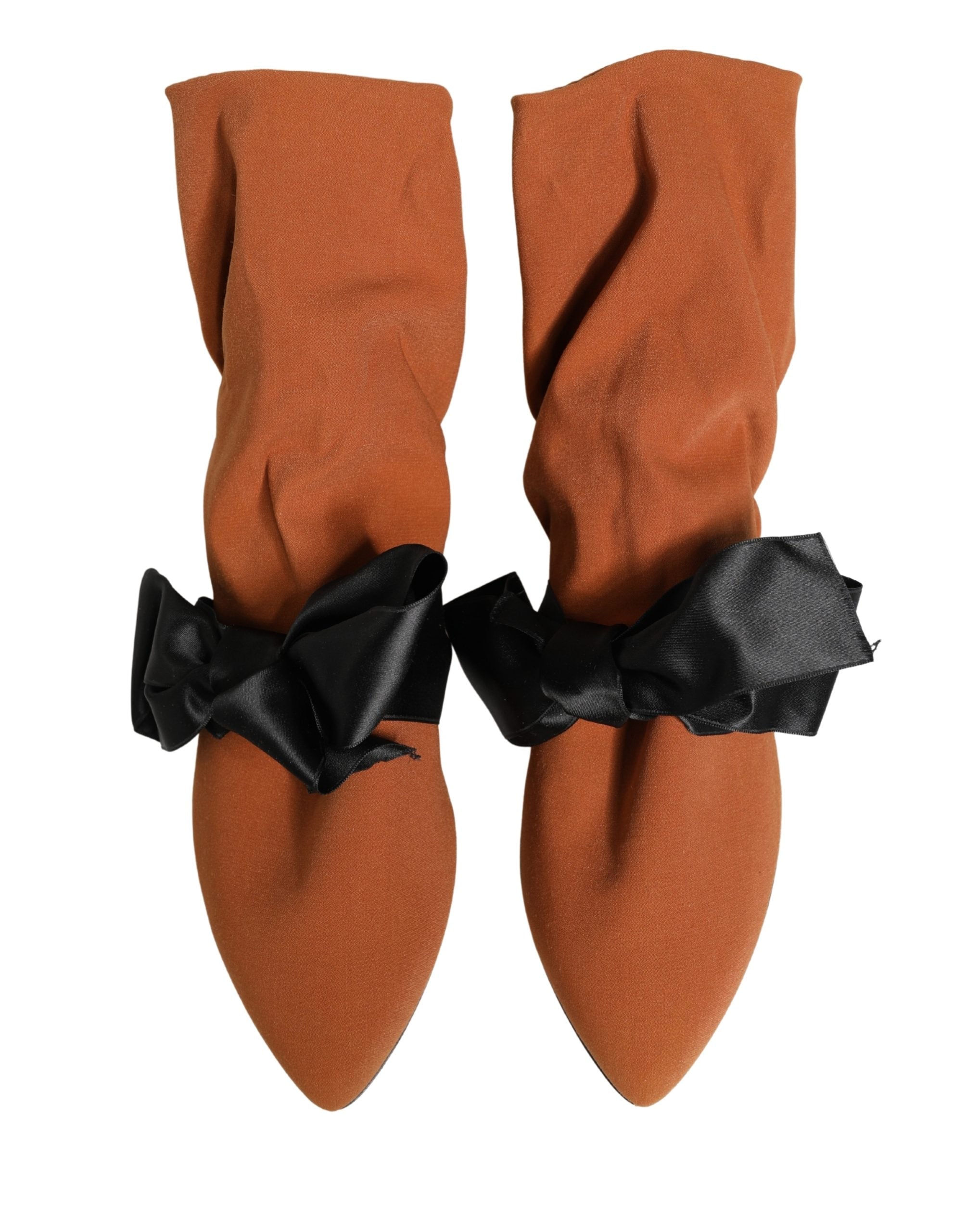 Dolce & Gabbana Brown Black Suede Boots Shoes Dolce & Gabbana