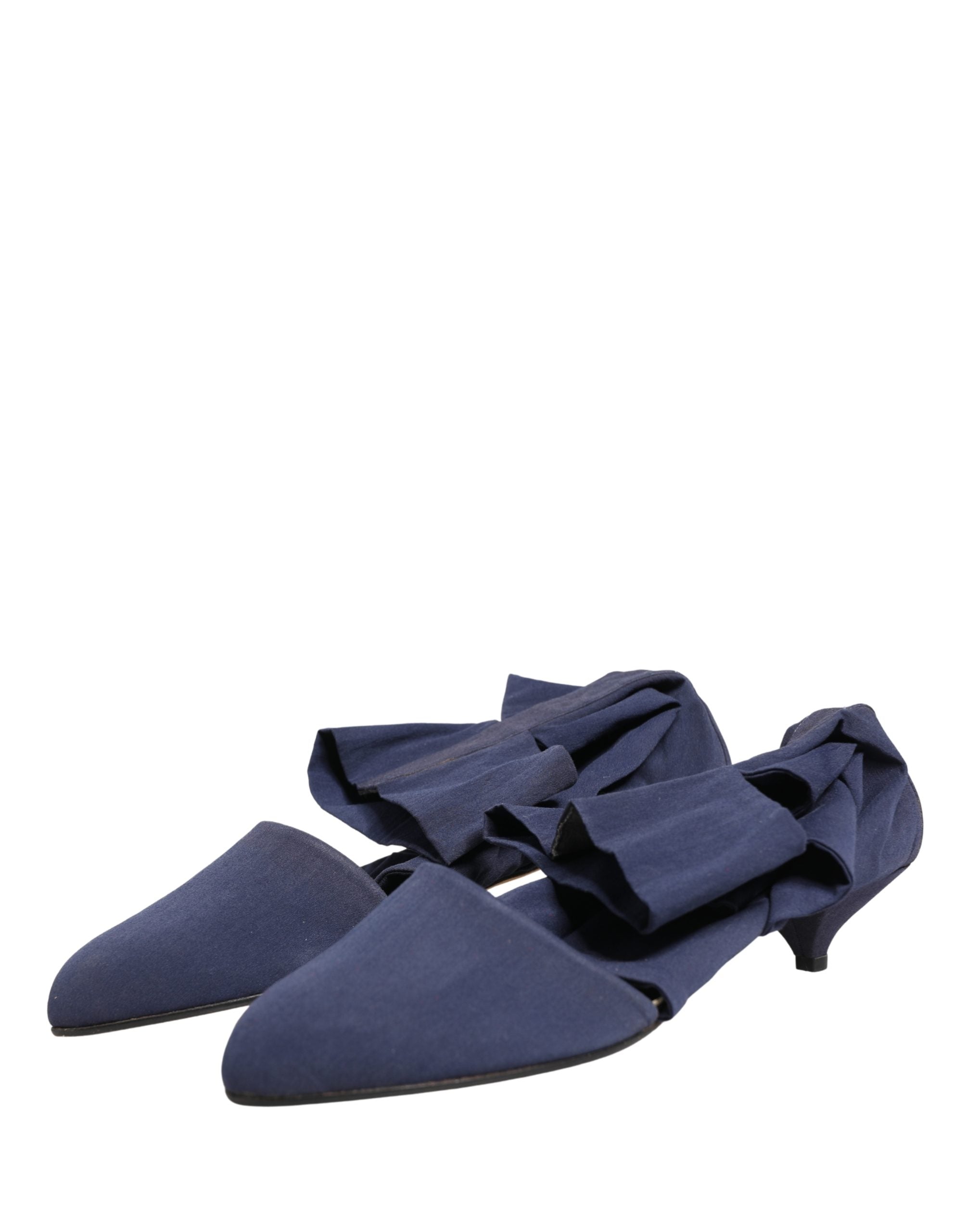 Dolce & Gabbana Blue Cotton Ankle Boots Shoes Dolce & Gabbana
