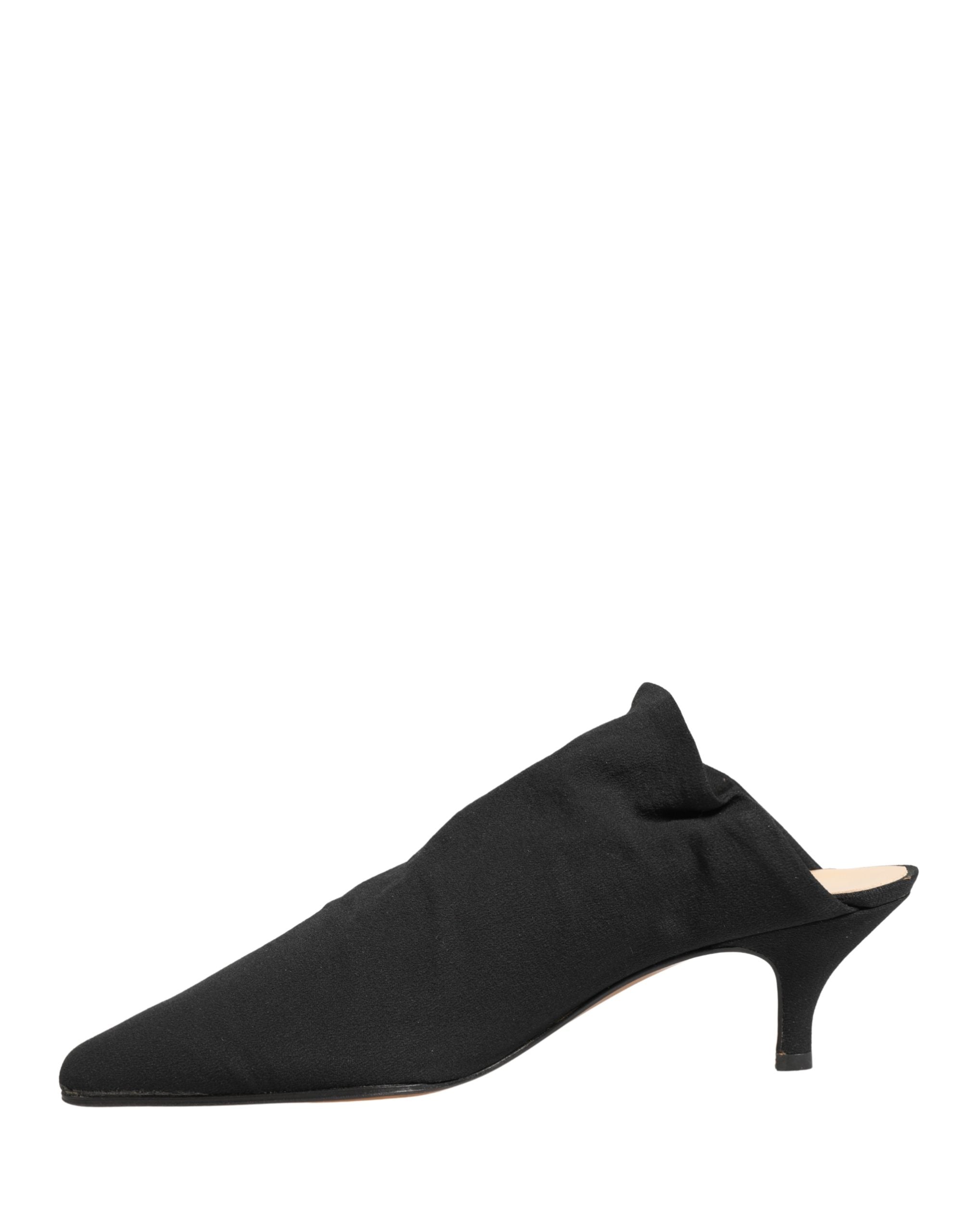 Dolce & Gabbana Black Suede Heel Mule Shoes Dolce & Gabbana