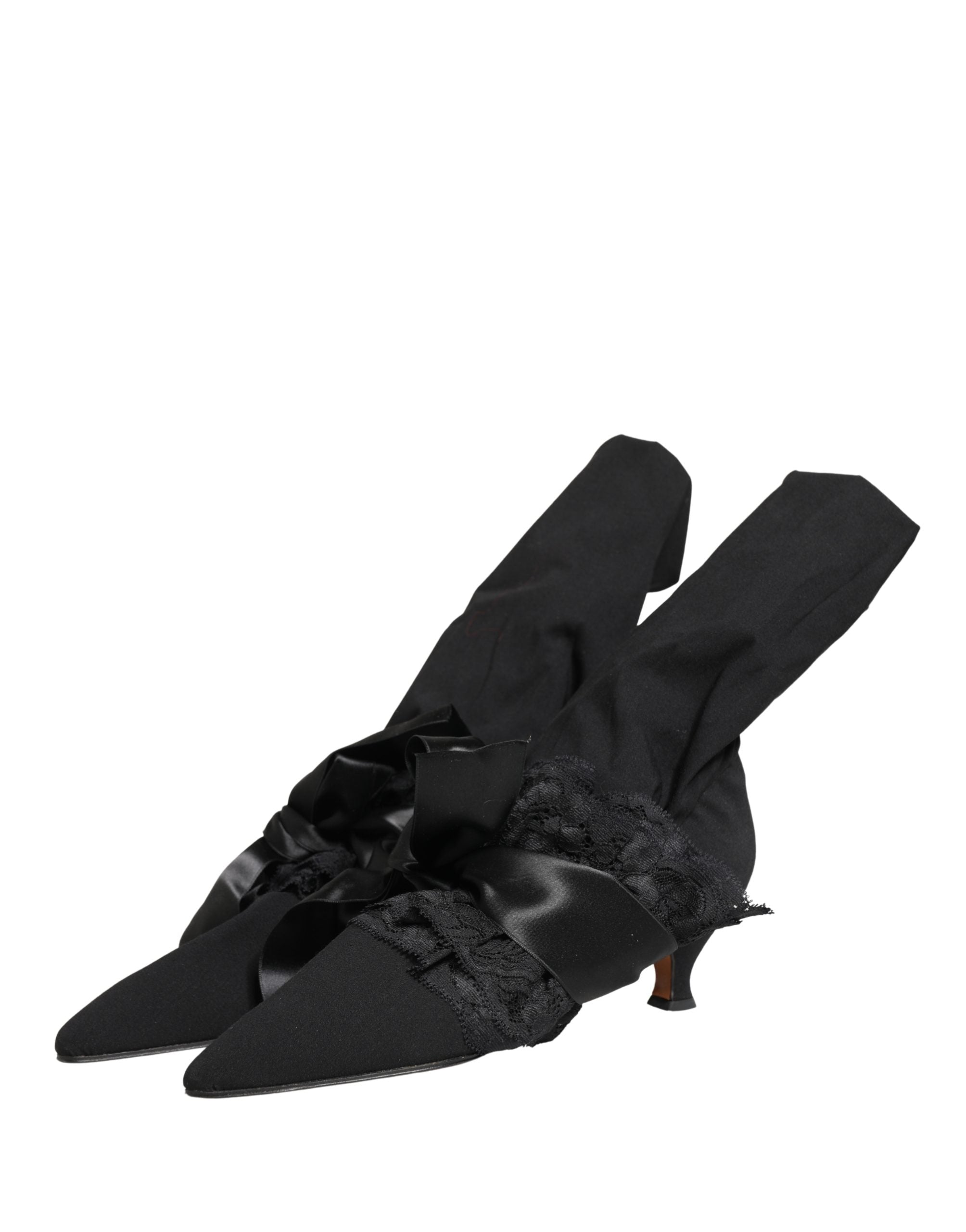 Dolce & Gabbana Black Suede Mid Calf Boots Shoes Dolce & Gabbana
