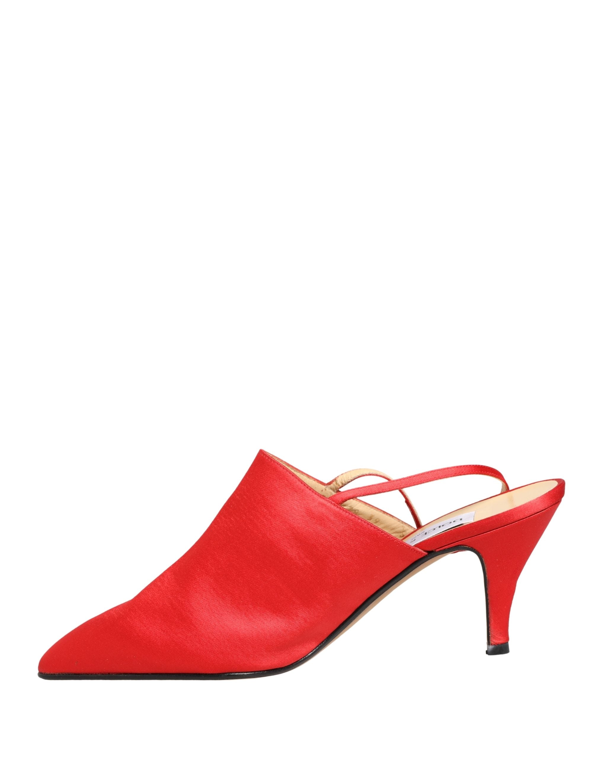Dolce & Gabbana Red Suede Heel Slingback Shoes Dolce & Gabbana