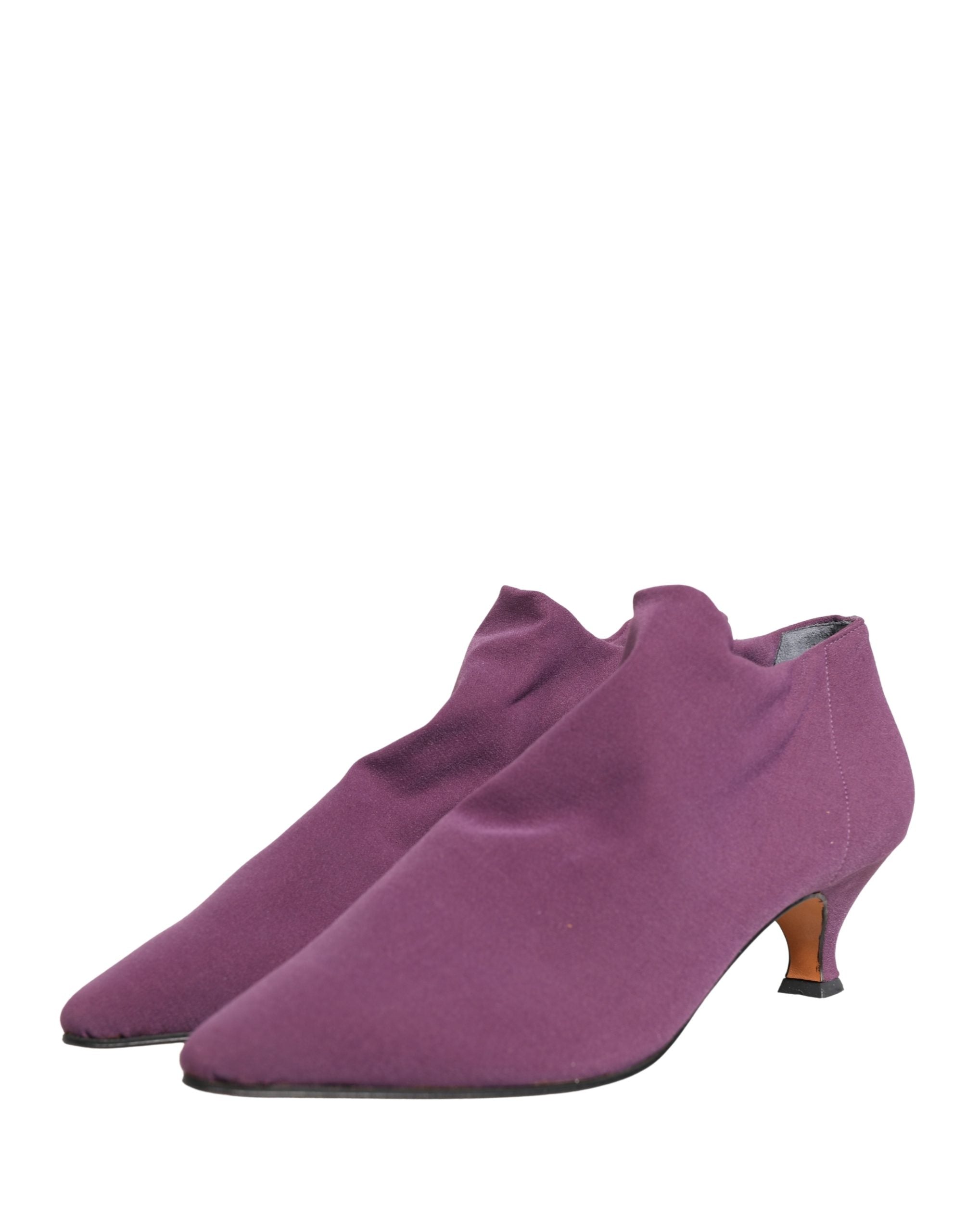Dolce & Gabbana Shoes Purple Suede Ankle Boots Shoes Dolce & Gabbana