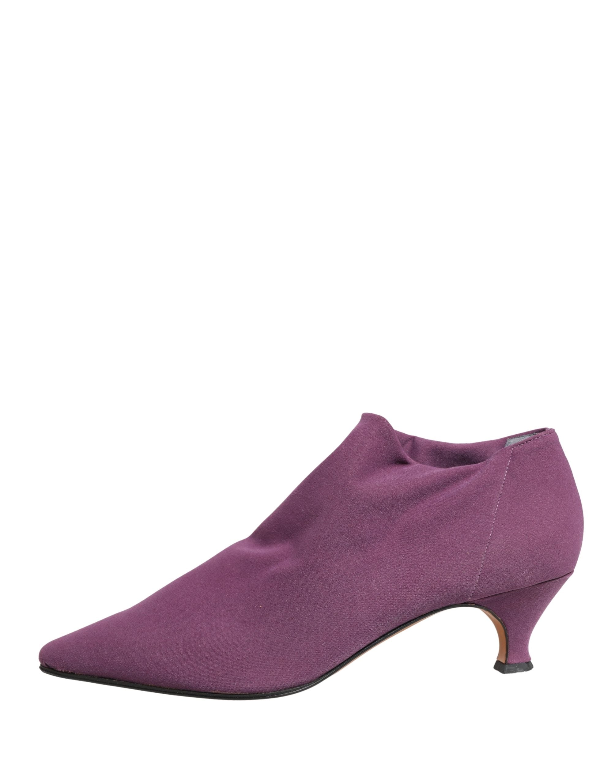 Dolce & Gabbana Shoes Purple Suede Ankle Boots Shoes Dolce & Gabbana