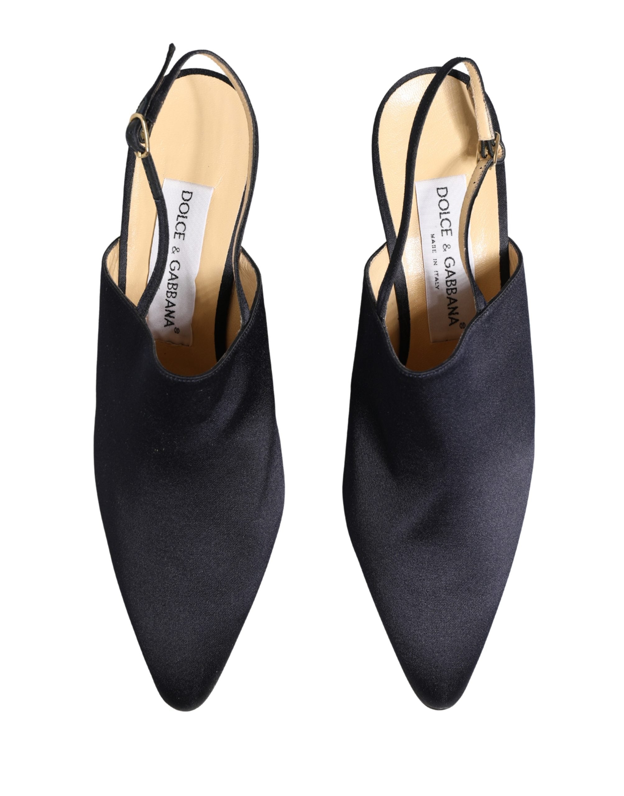 Dolce & Gabbana Black Suede Heels Slingbacks Shoes Dolce & Gabbana