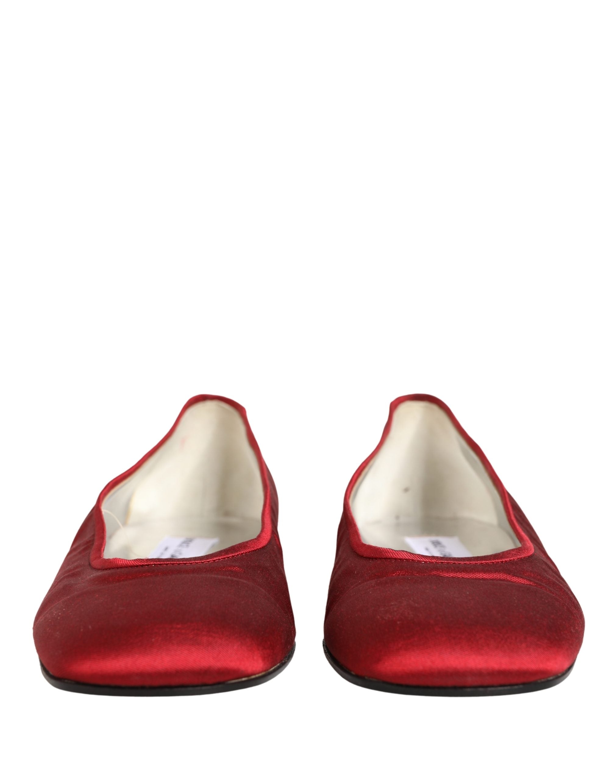 Dolce & Gabbana Red Satin Fabric Ballet Slip On Flats Shoes Dolce & Gabbana