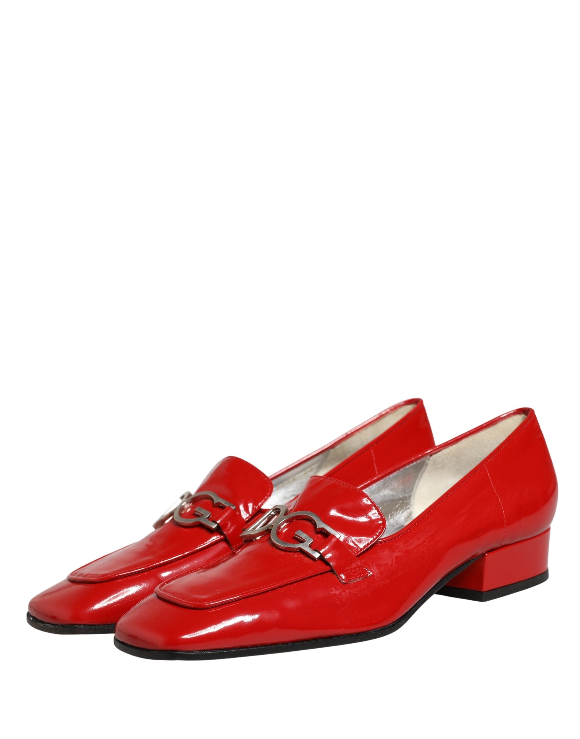 Dolce & Gabbana Red Patent Leather Moccasin Slip On Shoes Dolce & Gabbana