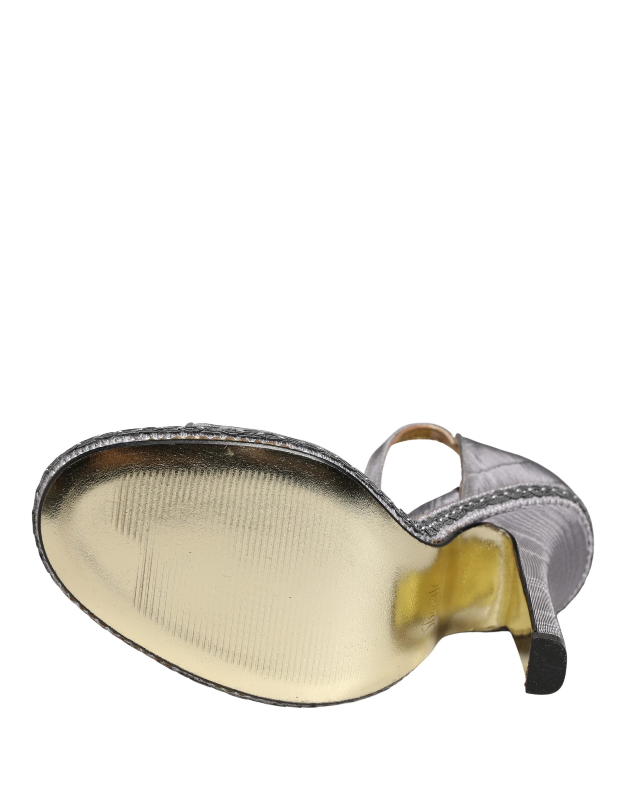 Dolce & Gabbana Gray High Heeled Sandals Ankle Strap Shoes Dolce & Gabbana