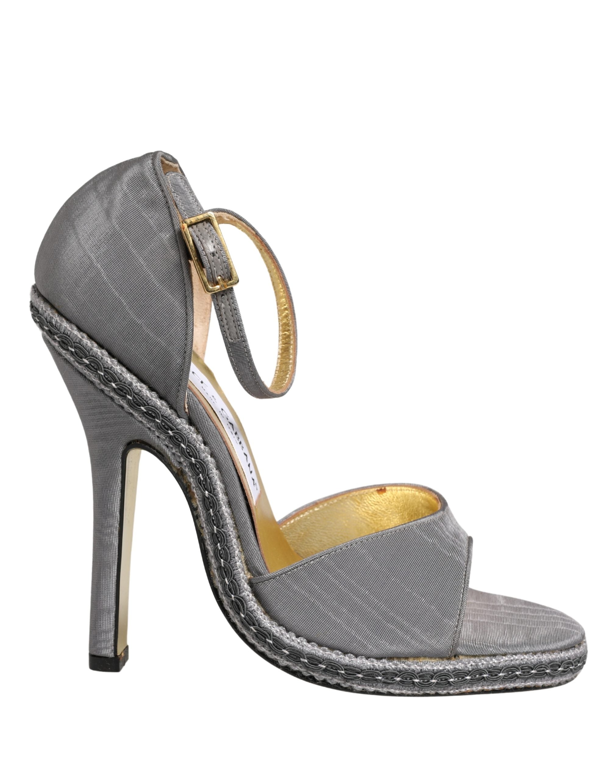 Dolce & Gabbana Gray High Heeled Sandals Ankle Strap Shoes Dolce & Gabbana