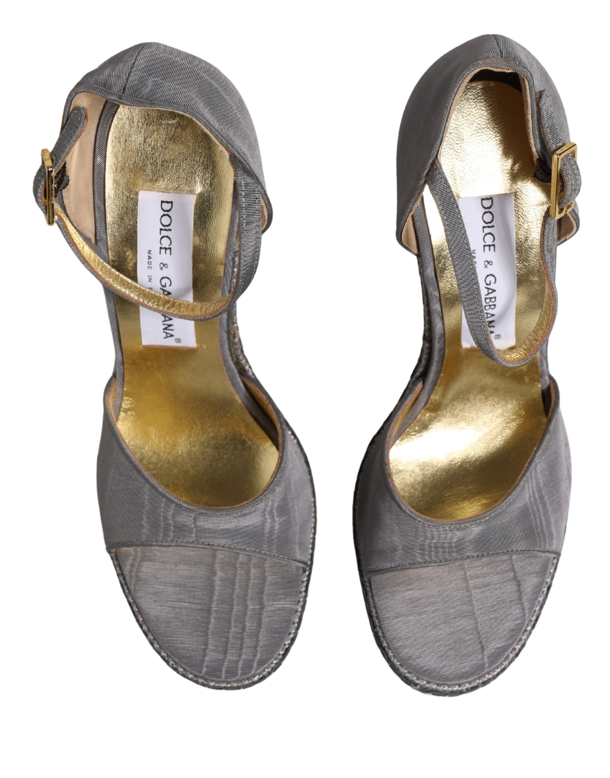 Dolce & Gabbana Gray High Heeled Sandals Ankle Strap Shoes Dolce & Gabbana