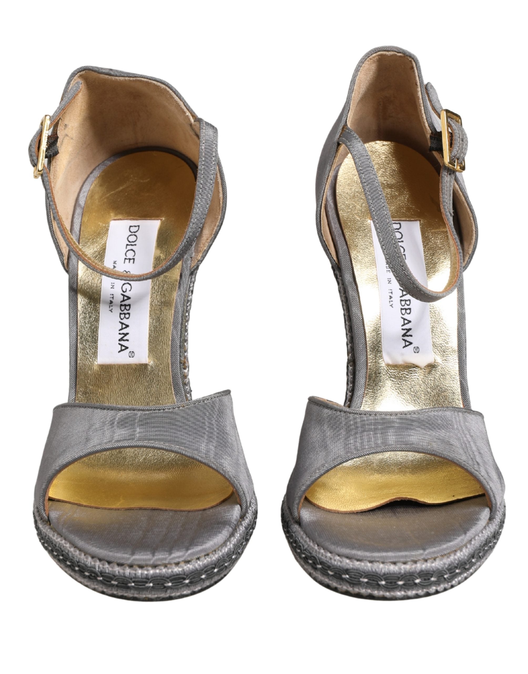 Dolce & Gabbana Gray High Heeled Sandals Ankle Strap Shoes Dolce & Gabbana