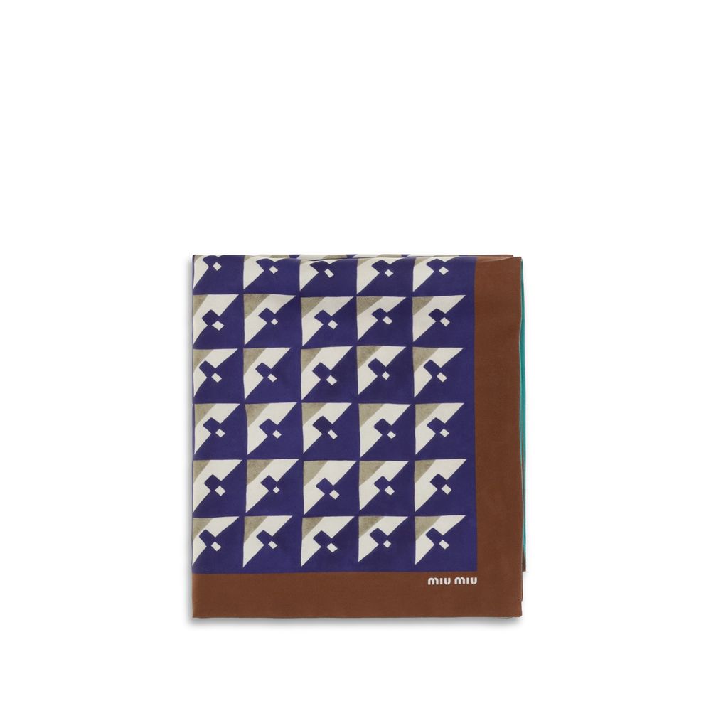 Miu Miu Multicolor Silk Scarf Miu Miu