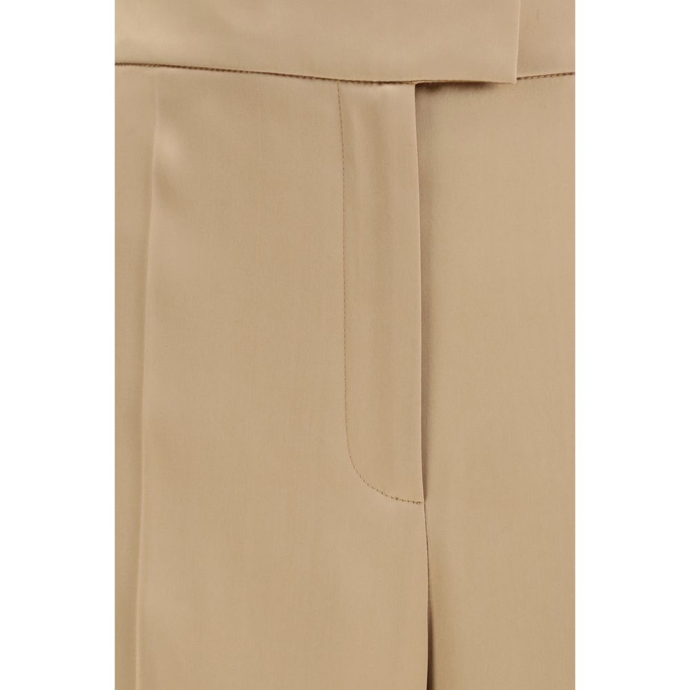 Valentino Beige Silk Dress Pants Valentino