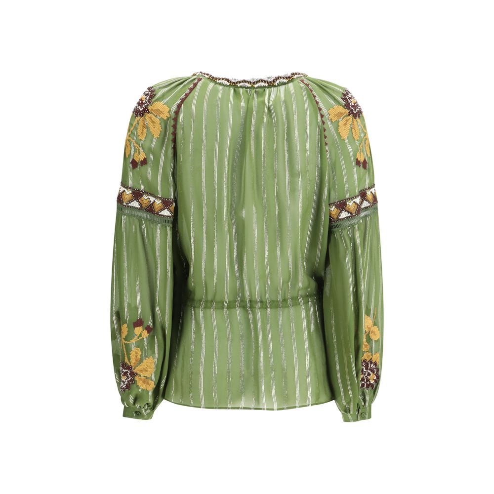 Valentino Garavani Bicolor Silk Shirt Valentino Garavani