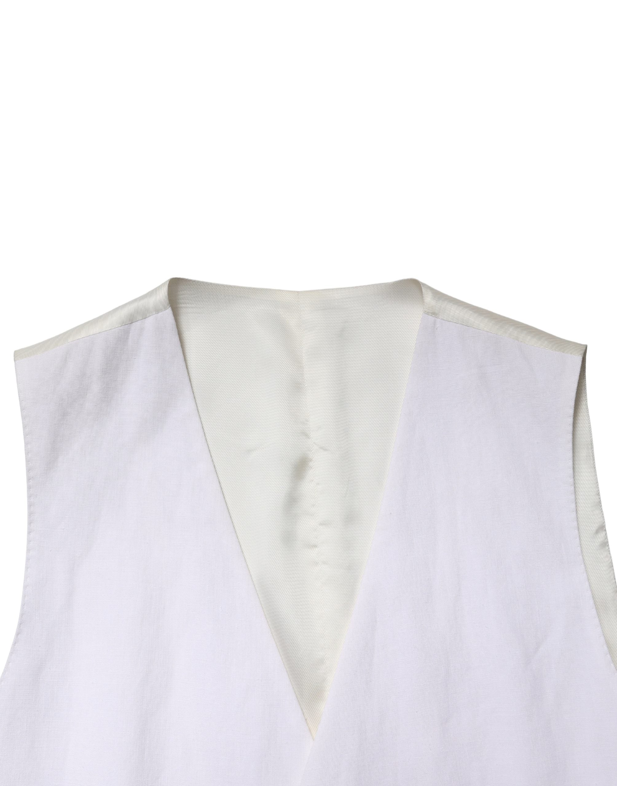 Dolce & Gabbana White SARTORIA Linen 2 Piece Men Formal Suit Dolce & Gabbana