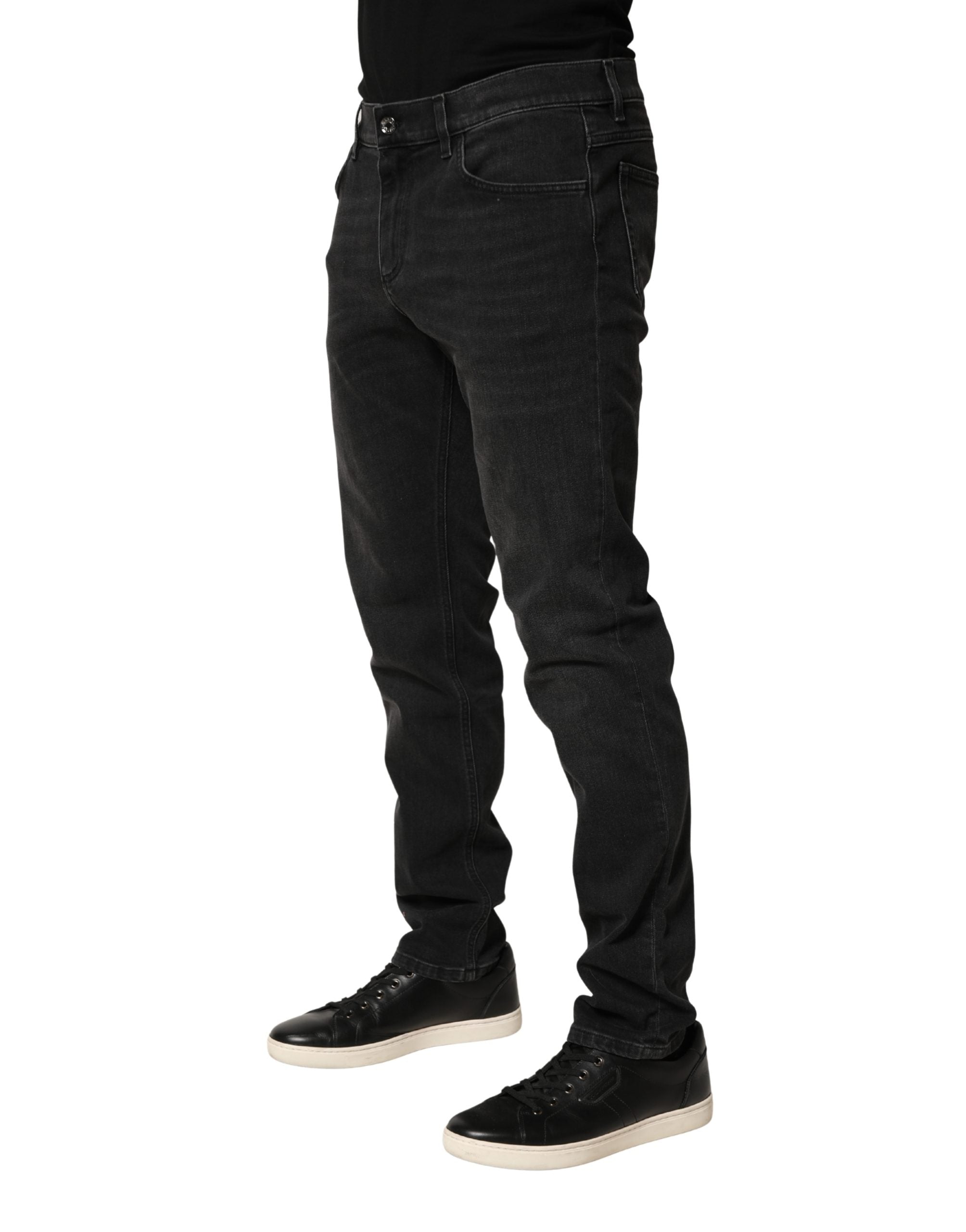 Dolce & Gabbana Black Cotton Stretch Regular SkinnyDenim Jeans Dolce & Gabbana