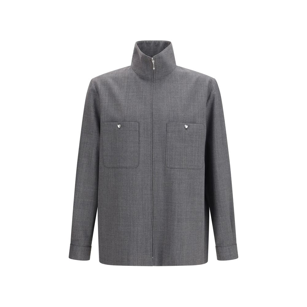Valentino Garavani Gray Polyester Coat Valentino Garavani