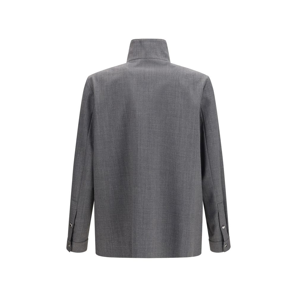 Valentino Garavani Gray Polyester Coat Valentino Garavani