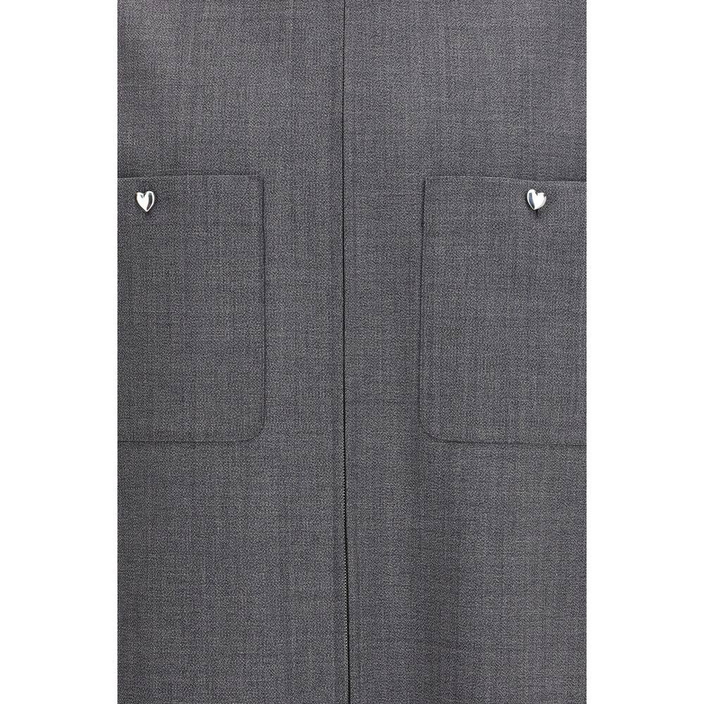 Valentino Garavani Gray Polyester Coat Valentino Garavani