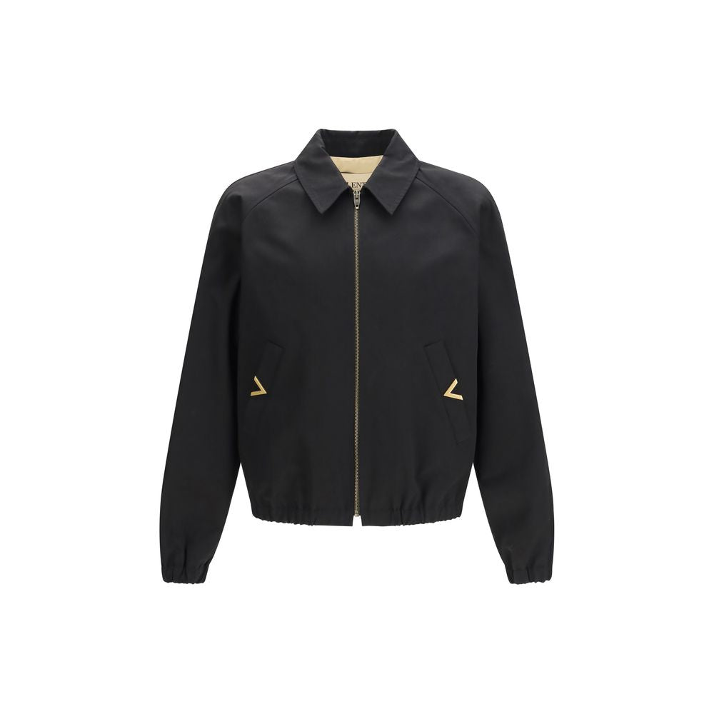 Valentino Garavani Black Cotton Bomber Valentino Garavani
