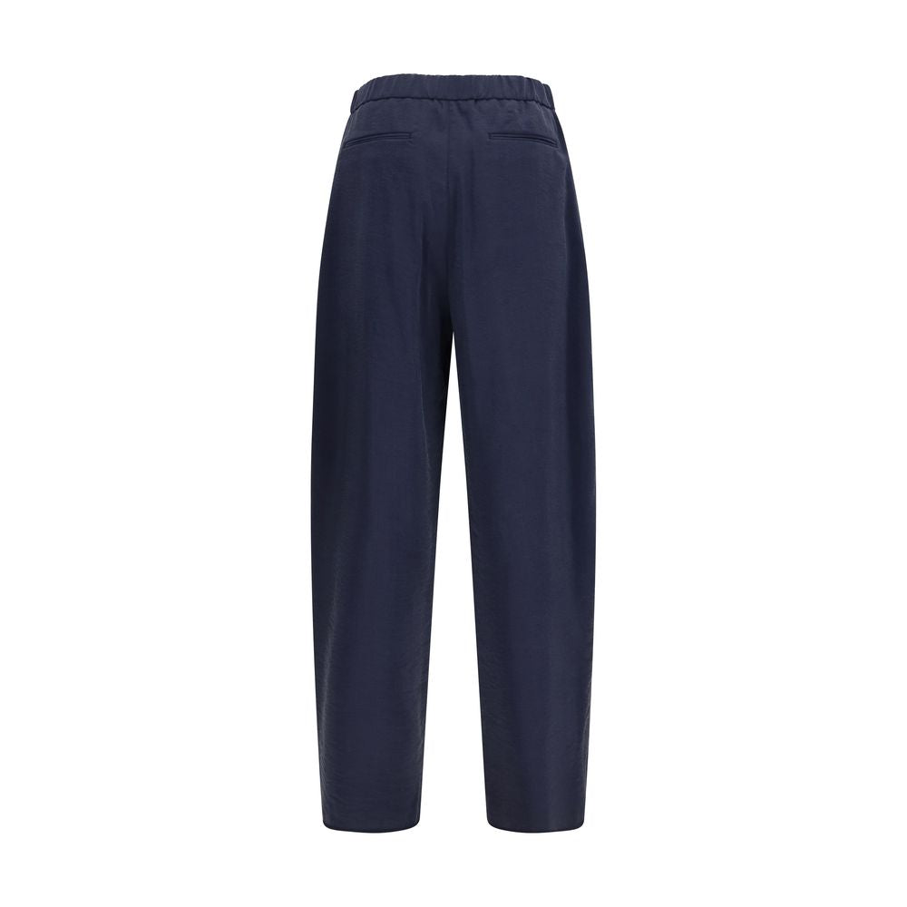 Giorgio Armani Blue Silk Casual Pants Giorgio Armani