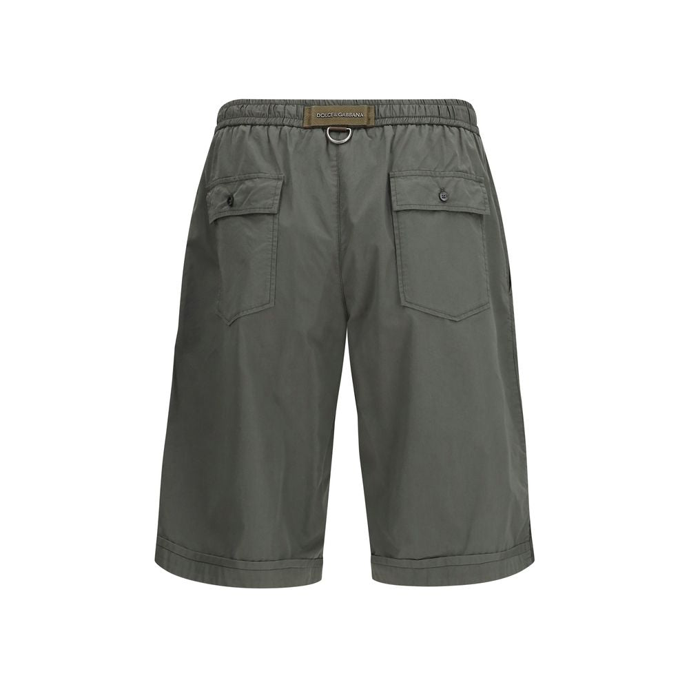 Dolce & Gabbana Gray Cotton Bermuda Shorts Dolce & Gabbana