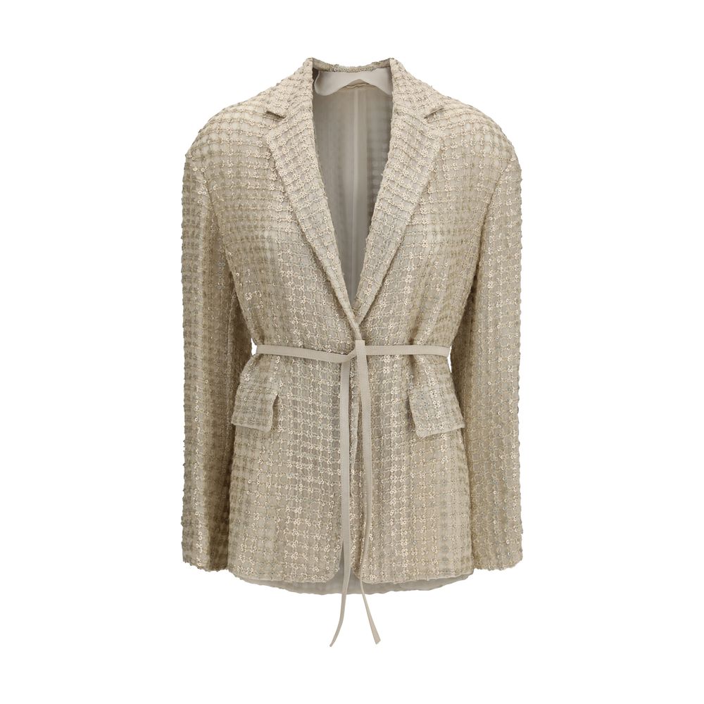 Brunello Cucinelli Beige Silk Coat Brunello Cucinelli