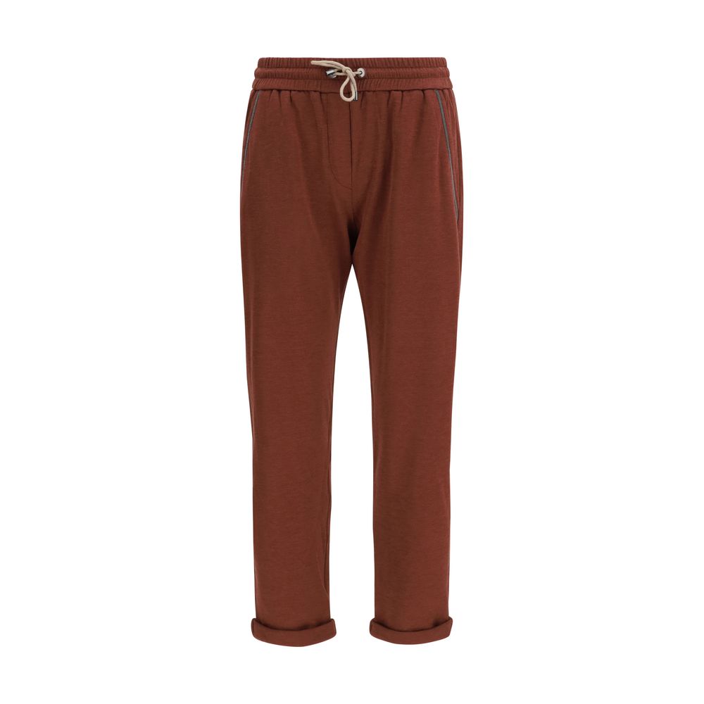 Brunello Cucinelli Bordeaux Cotton Casual Pants Brunello Cucinelli