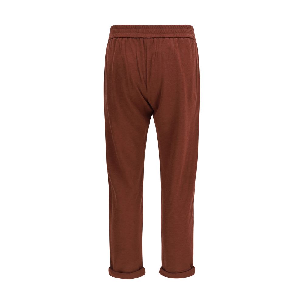 Brunello Cucinelli Bordeaux Cotton Casual Pants Brunello Cucinelli