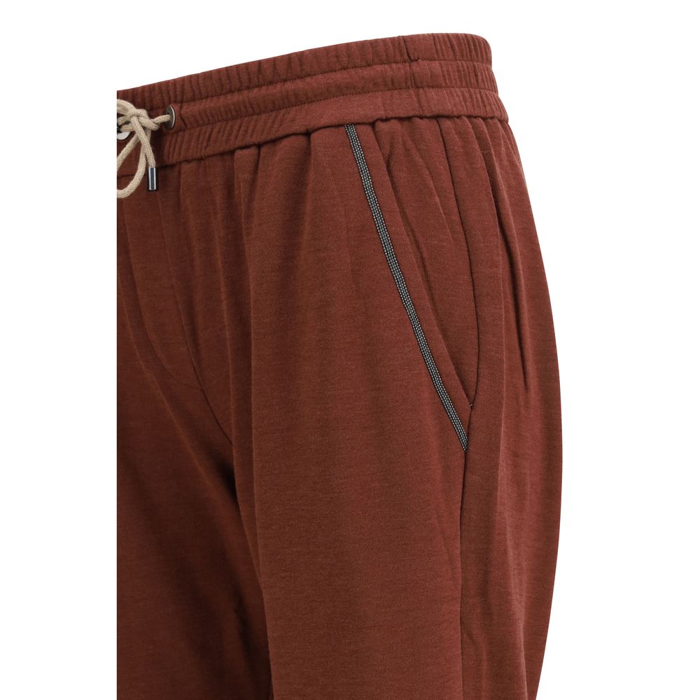 Brunello Cucinelli Bordeaux Cotton Casual Pants Brunello Cucinelli