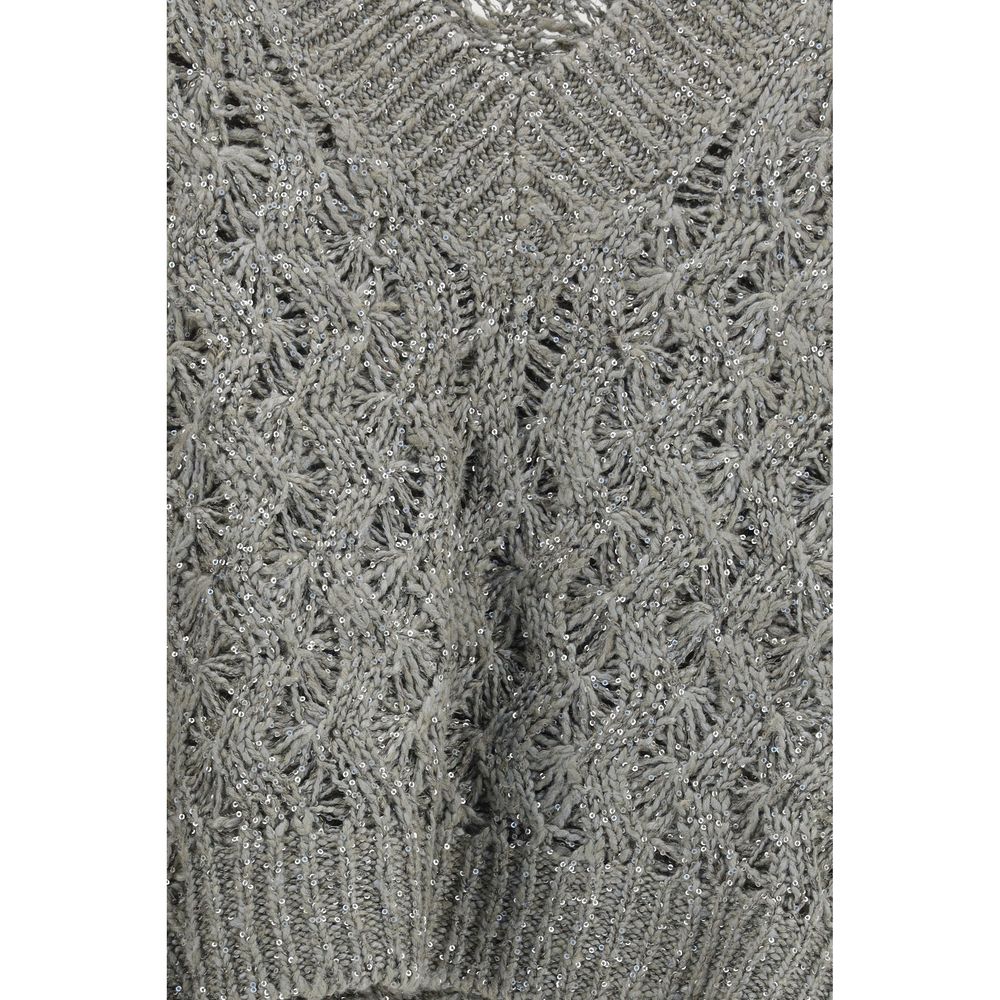Brunello Cucinelli Bicolor Silk Sweatshirt Brunello Cucinelli