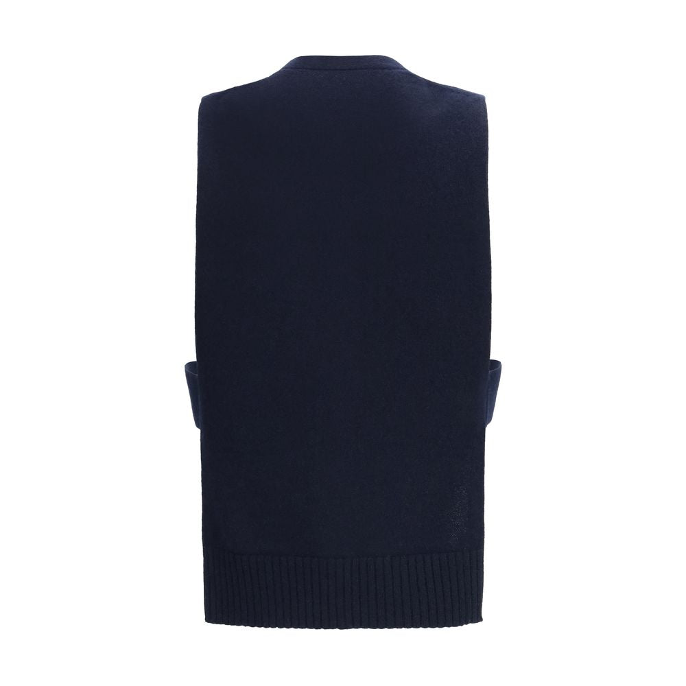 Miu Miu Blue Cashmere Sleeveles Sweater Miu Miu