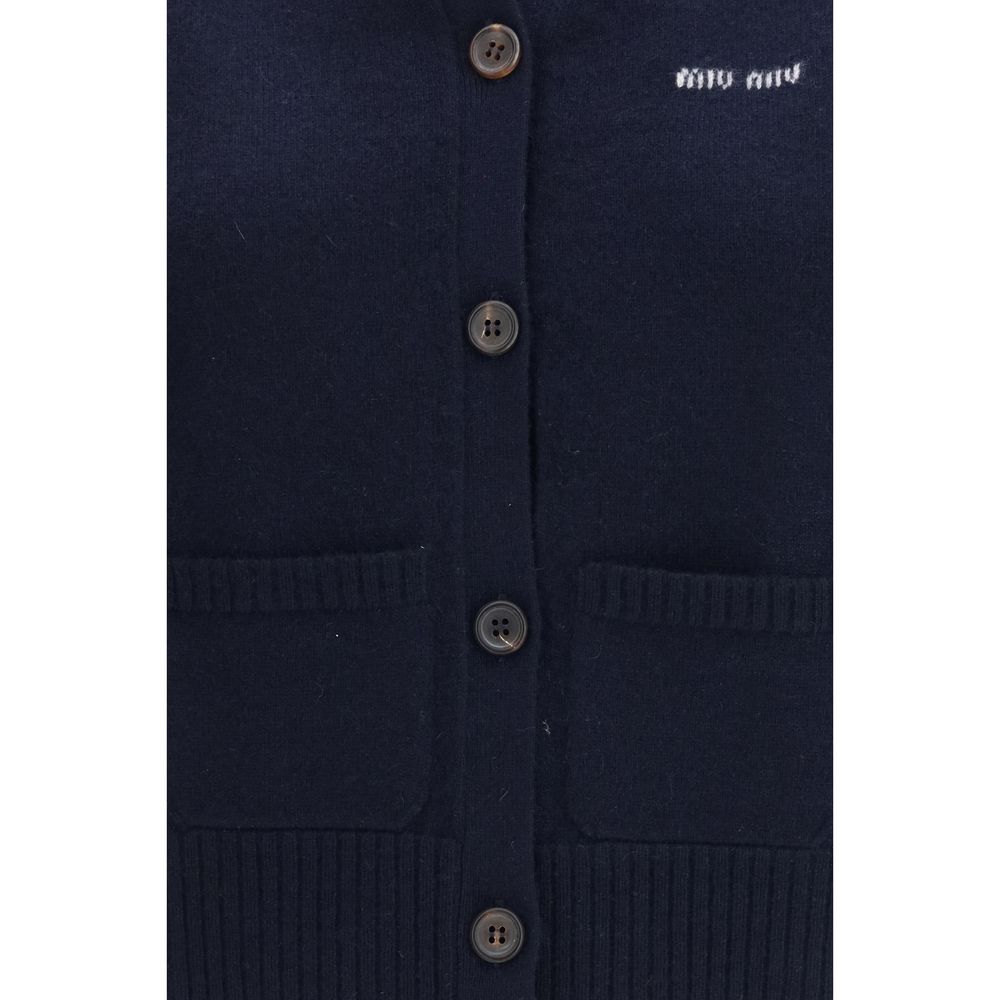 Miu Miu Blue Cashmere Sleeveles Sweater Miu Miu