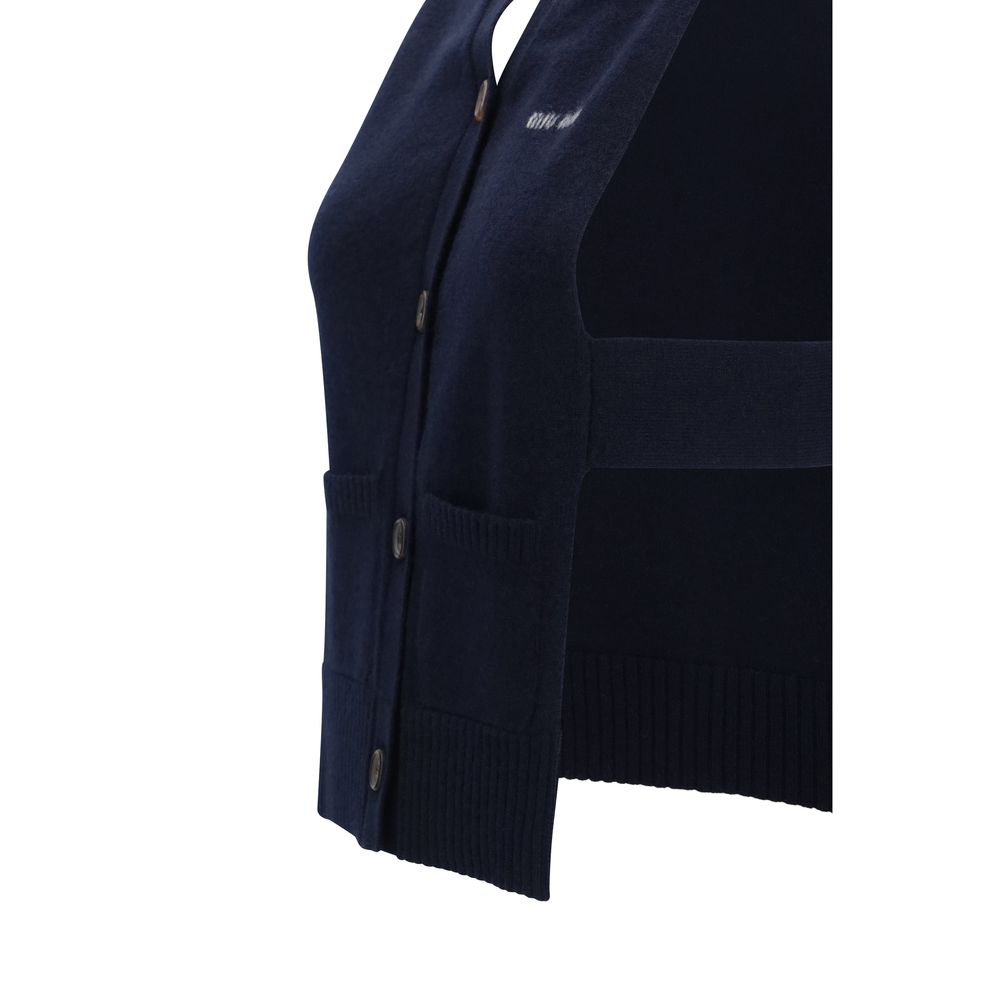 Miu Miu Blue Cashmere Sleeveles Sweater Miu Miu