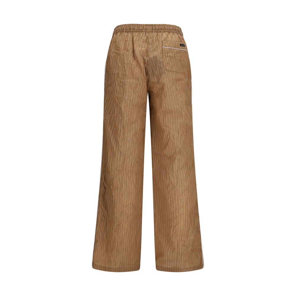 Dolce & Gabbana Brown Linen Casual Pants Dolce & Gabbana