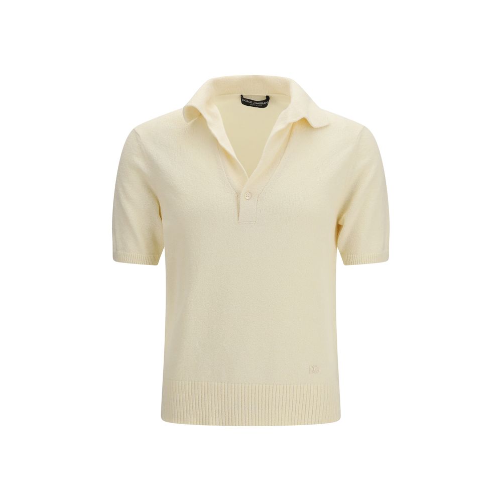 Dolce & Gabbana Beige Cotton Polo Shirt Dolce & Gabbana