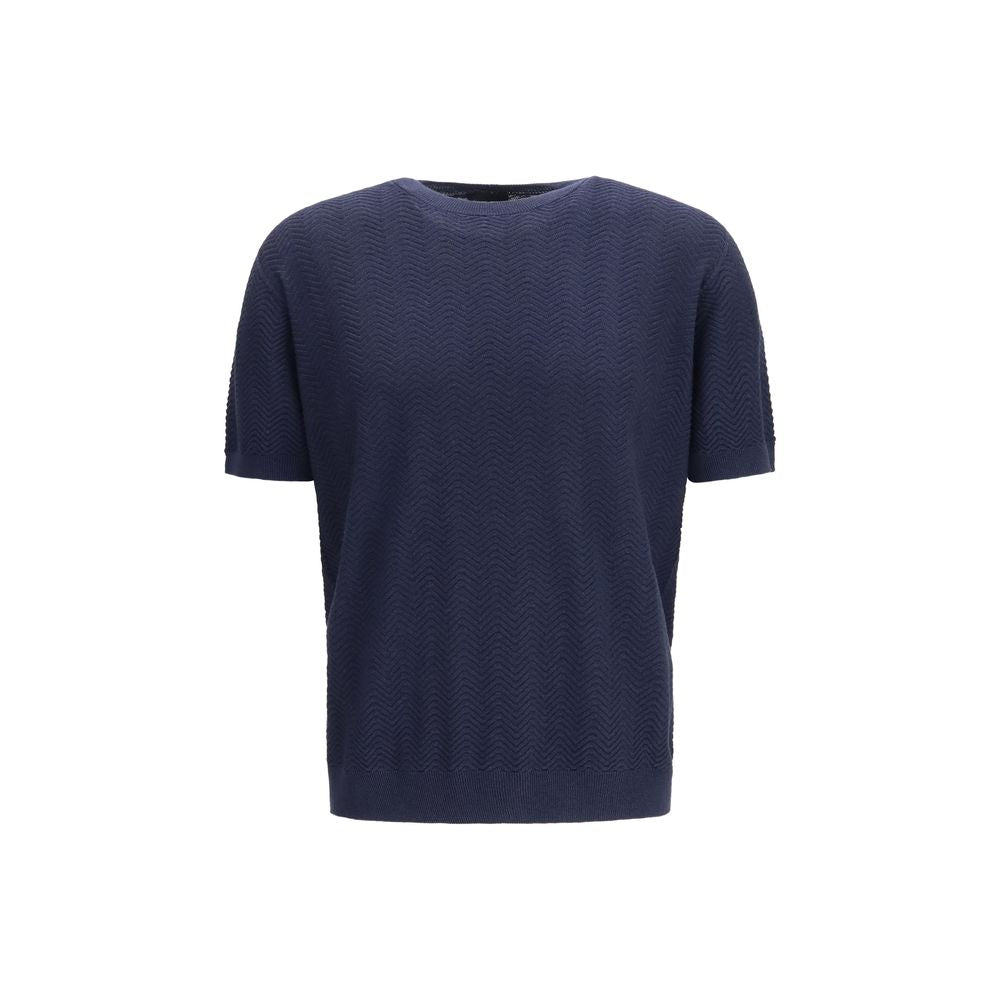 Giorgio Armani Blue Silk Sweatshirt Giorgio Armani
