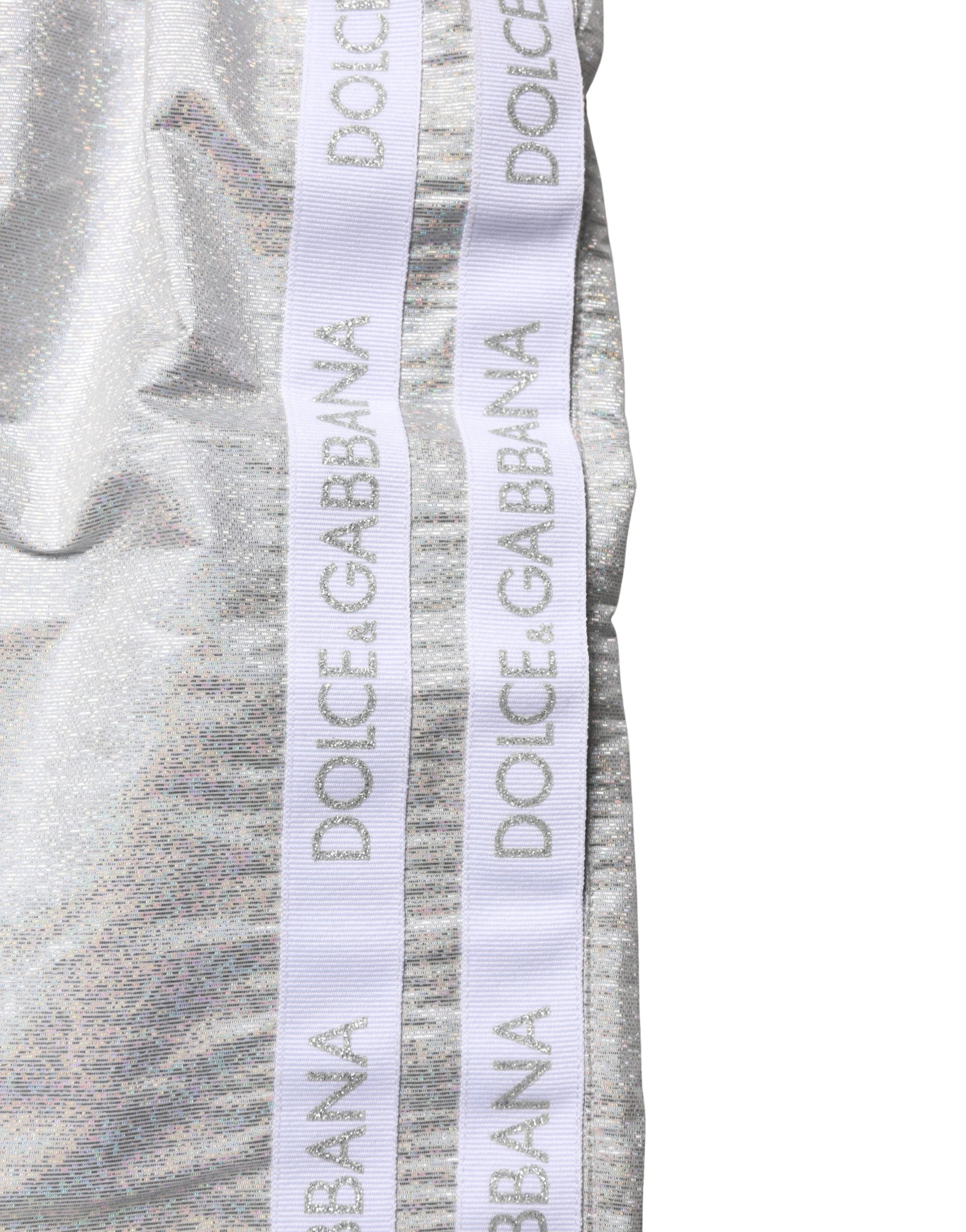 Dolce & Gabbana Silver Polyester Drawstring Men Shorts Swimwear Dolce & Gabbana