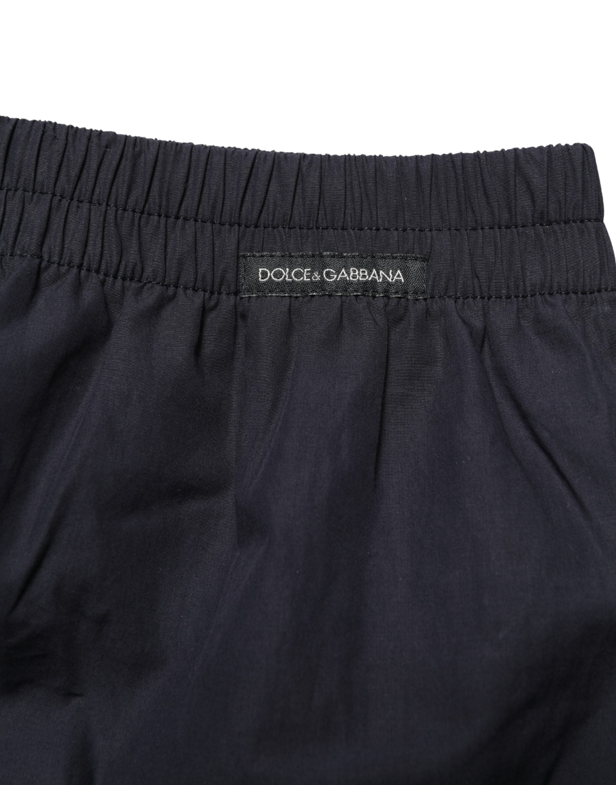 Dolce & Gabbana Black Cotton Elastic Waist Swim Shorts Swimwear Dolce & Gabbana