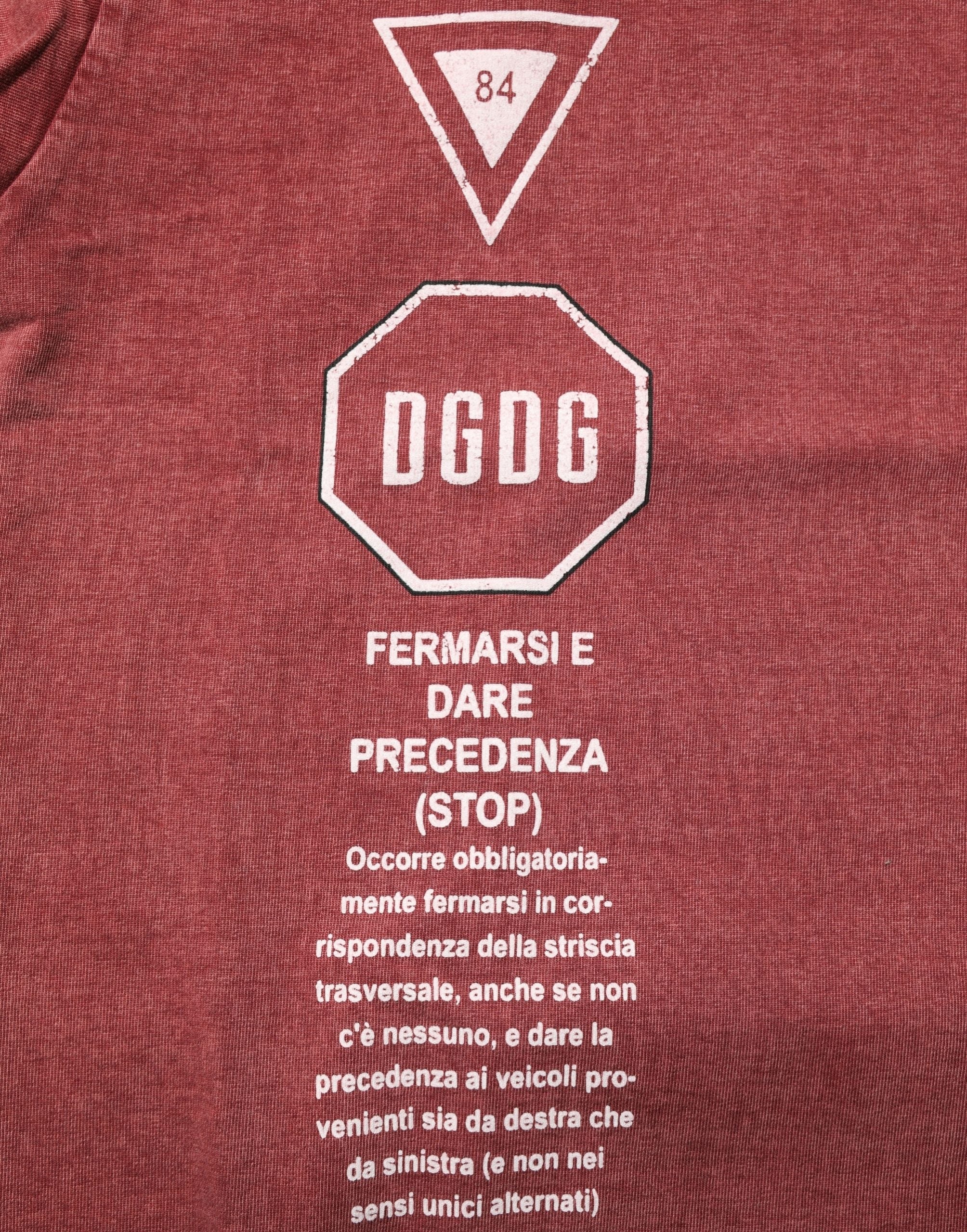 Dolce & Gabbana Maroon Print Round Neck Short Sleeve T-shirt Dolce & Gabbana