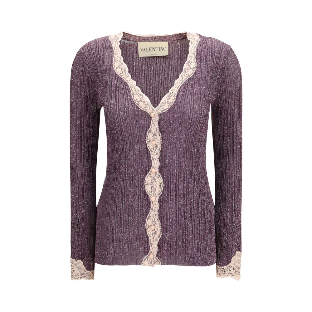 Valentino Garavani Purple Viscose Cardigan Valentino Garavani