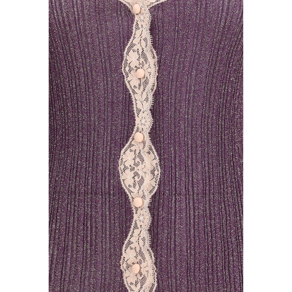 Valentino Garavani Purple Viscose Cardigan Valentino Garavani