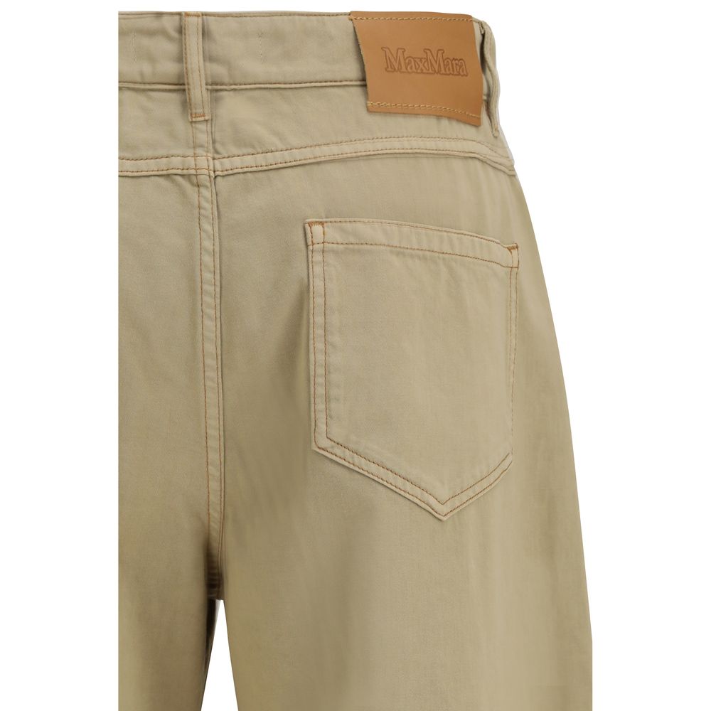 Max Mara Beige Cotton Casual Pants Max Mara