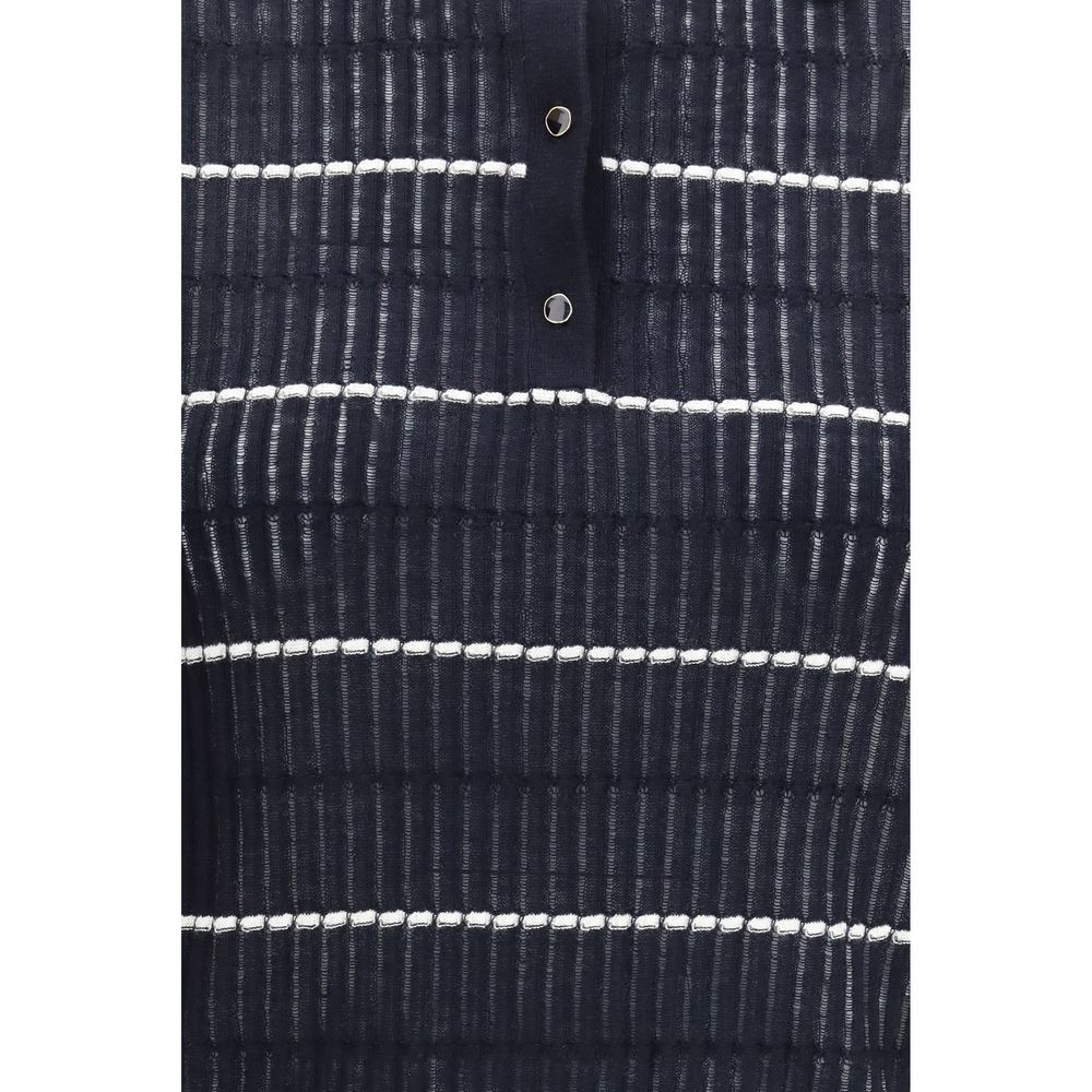 Max Mara Blue Silk Polo Shirt Max Mara