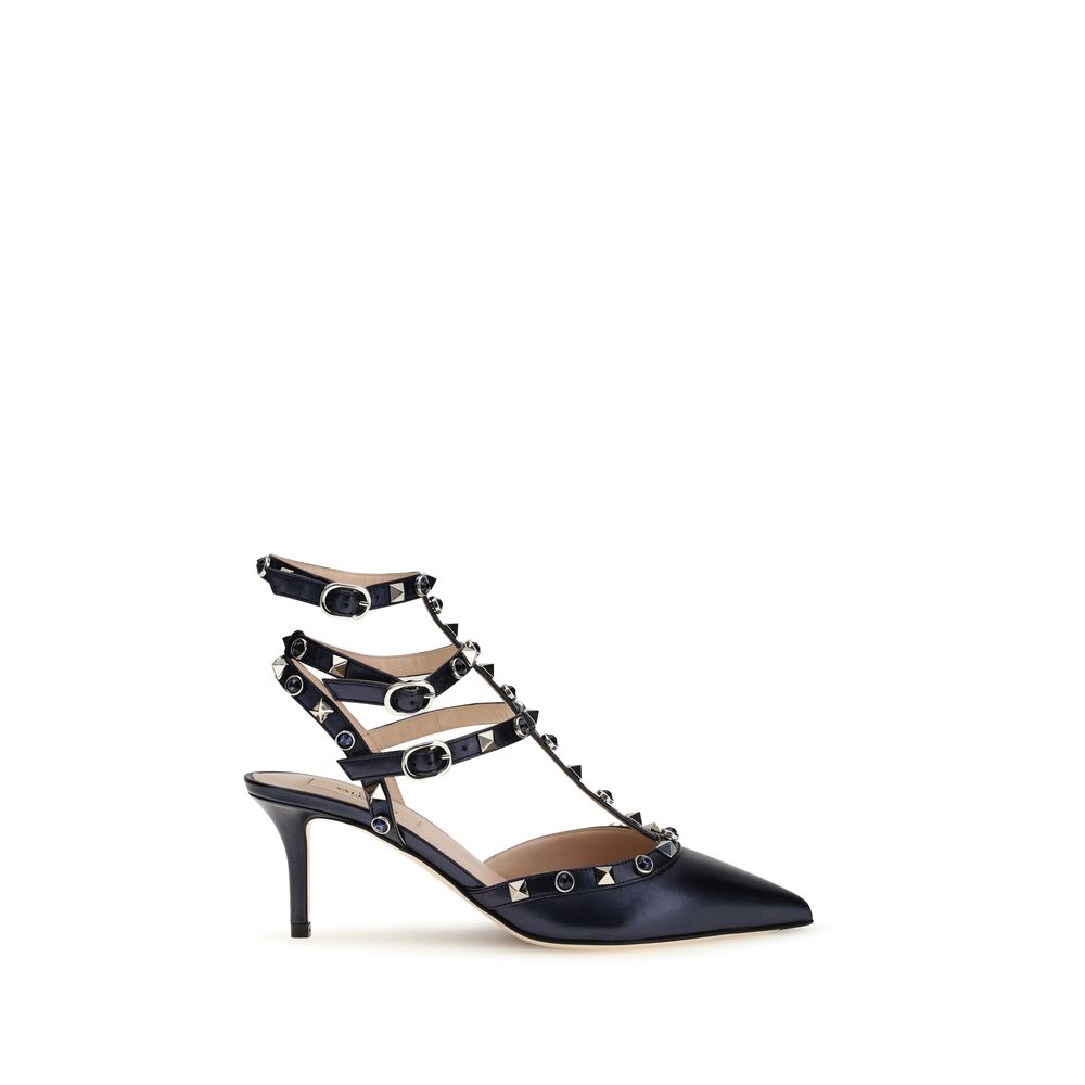 Valentino Garavani Blue Calf Leather Bos Taurus High Heel Pumps Valentino Garavani