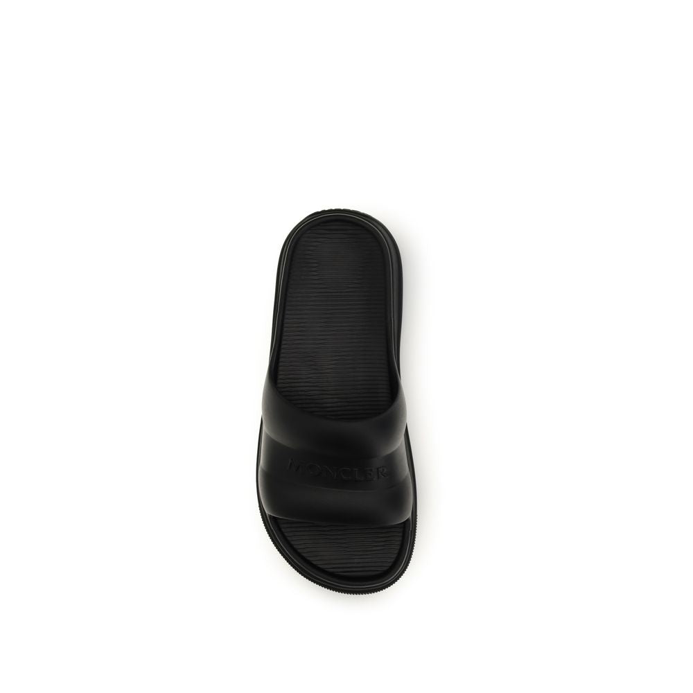 Moncler Black Rubber Flat Sandals Moncler
