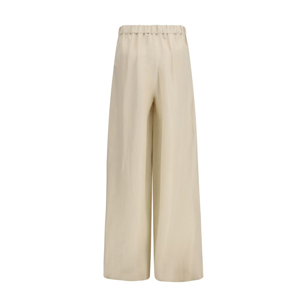 Max Mara Beige Linen Casual Pants Max Mara