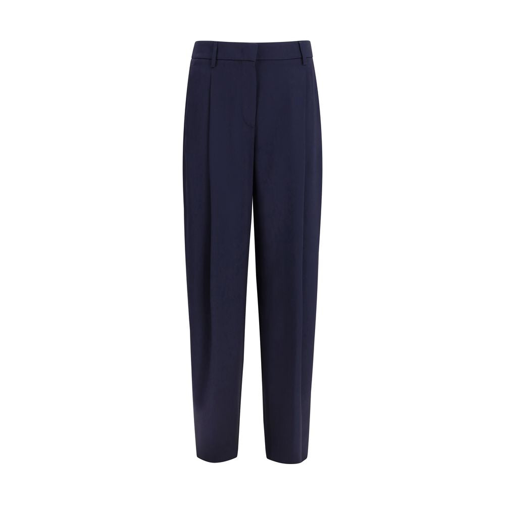 Giorgio Armani Blue Silk Casual Pants Giorgio Armani