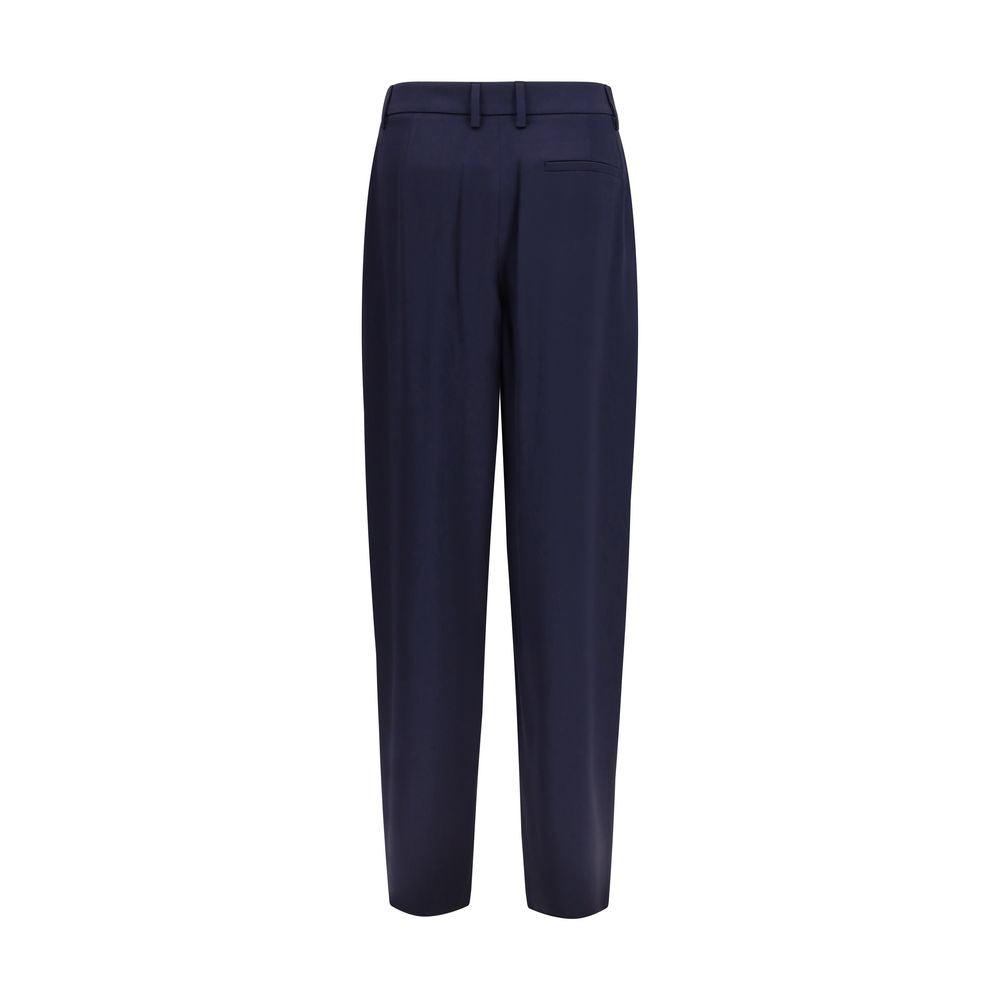 Giorgio Armani Blue Silk Casual Pants Giorgio Armani
